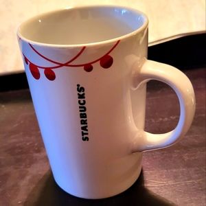 Starbucks 2012 Red Holiday Lights White Ceramic Mug